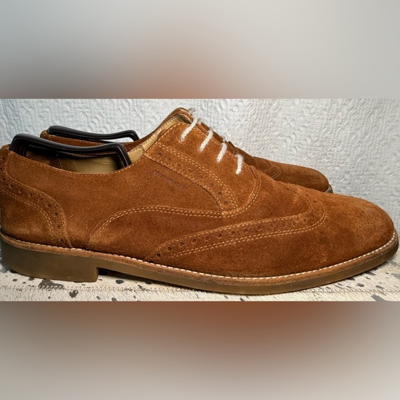 Bruno Magli Suede Wingtip Oxfords Cognac Brown Size 13 Italy main image 10